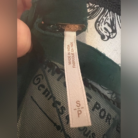 Free people green dress blouse size small - Picture 3 of 3